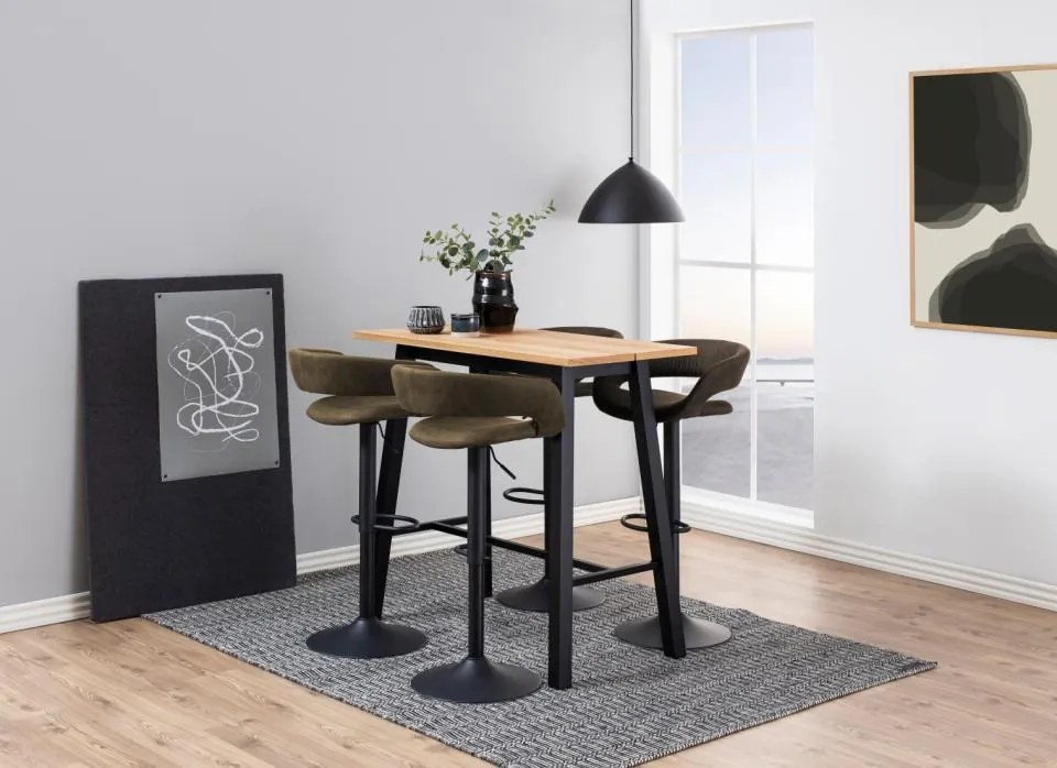 Chara bárasztal tölgy-fekete 117 cm