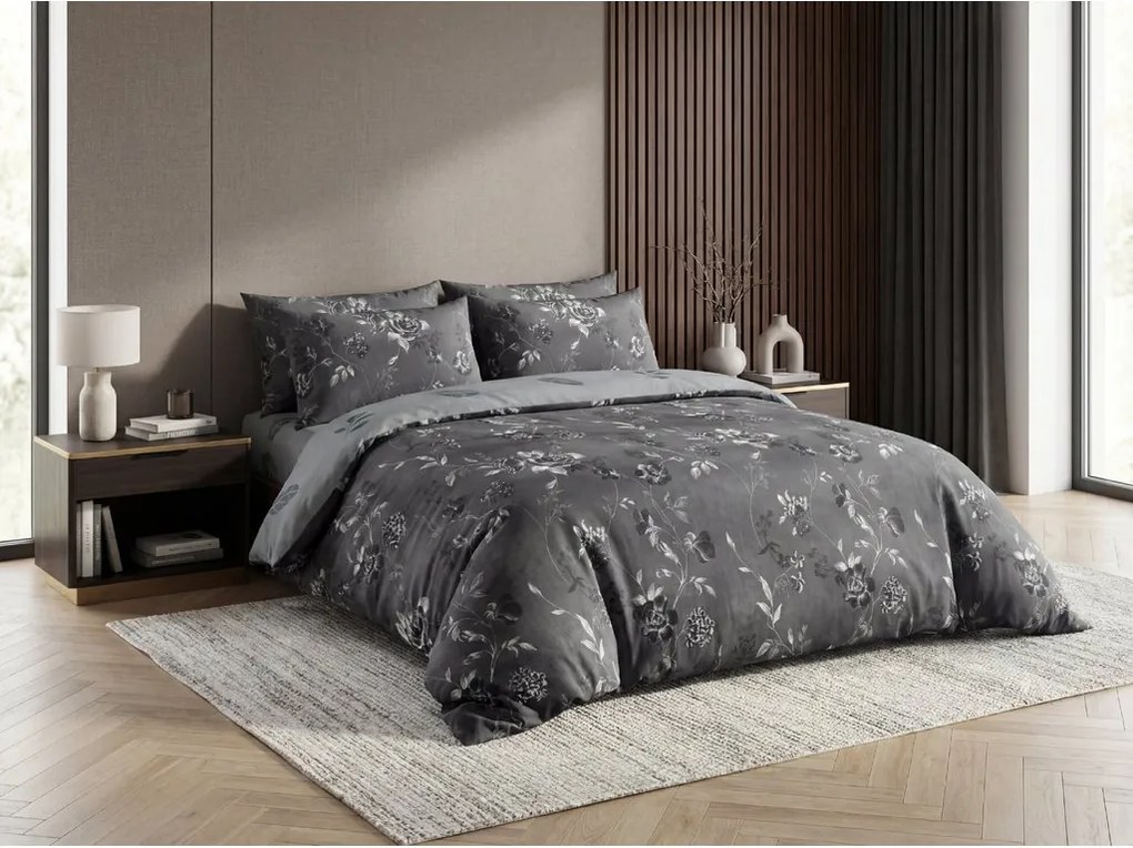 Pamut ágynemű SHADOWIX sötétszürke Ágyneműhuzat mérete: 70 x 90 cm | 140 x 200 cm