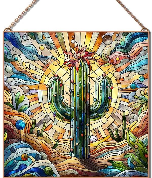 Kaktusz 10 üvegkép, falikép