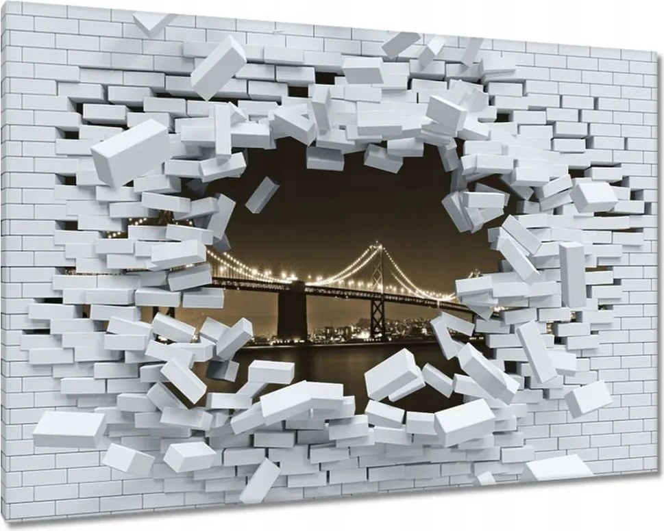 Festmények 120x80 Híd az éjszakában szépia