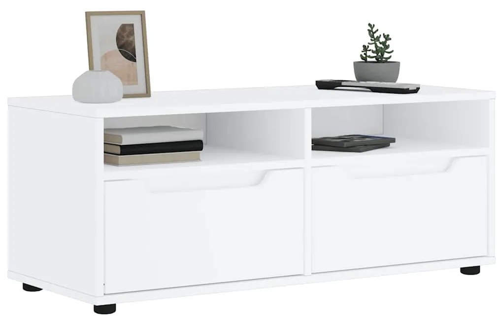 VISNES fehér szerelt fa TV-szekrény 100x40x38 cm