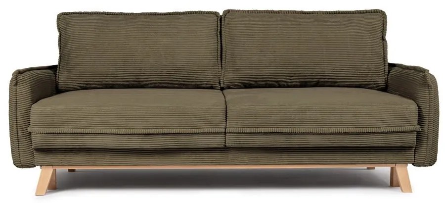 Zöld kordbársony kinyitható kanapé 218 cm Tori – Bonami Selection