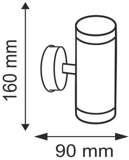 OLIMP 1 kültéri fali lámpa 2xGU10/35W rozsdamentes acél