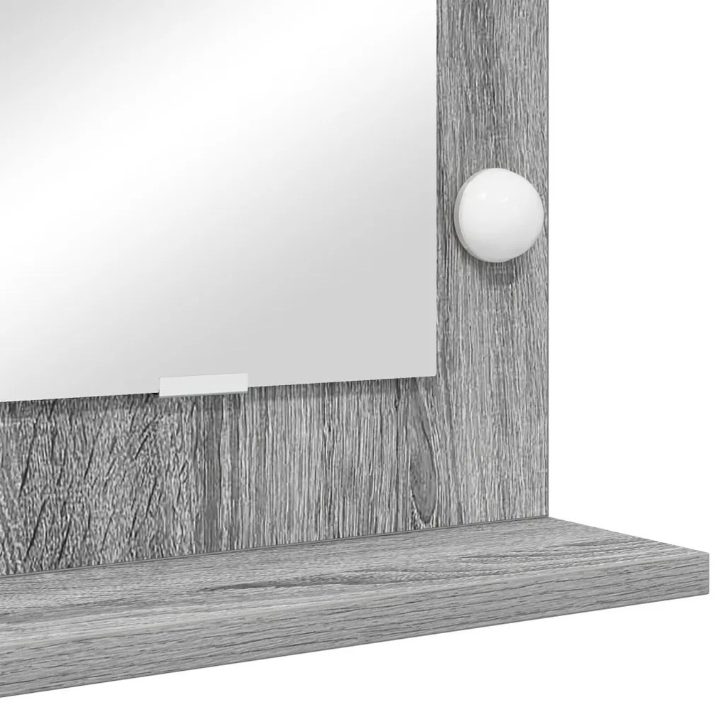 pipere tükör Szürke Sonoma Szerelt fa, Üveg 80 x 45 x 18 cm Tükör