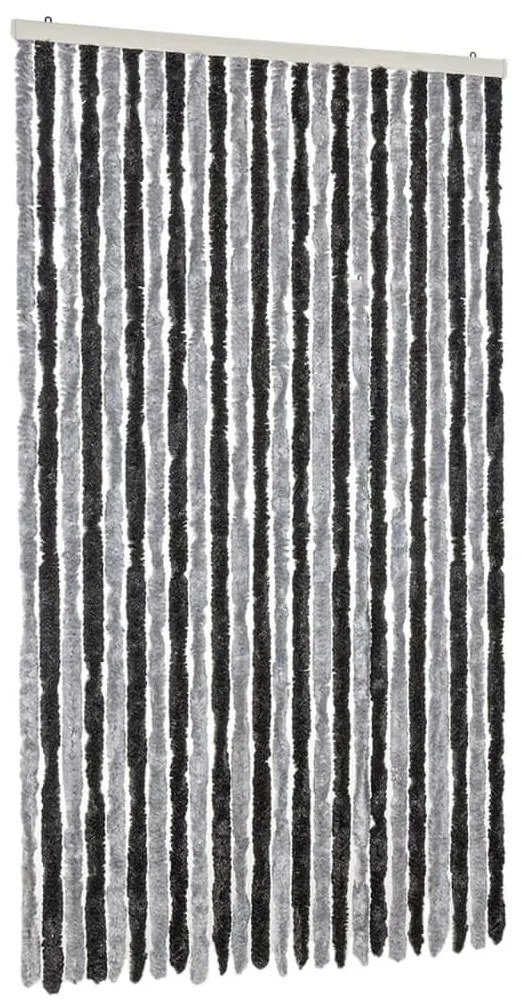 szürke és fekete zsenília rovarfüggöny 100 x 200 cm