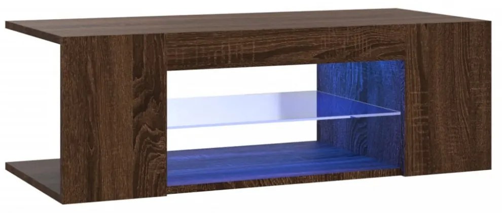 barna tölgy színű LED-es TV-szekrény 90 x 39 x 30 cm
