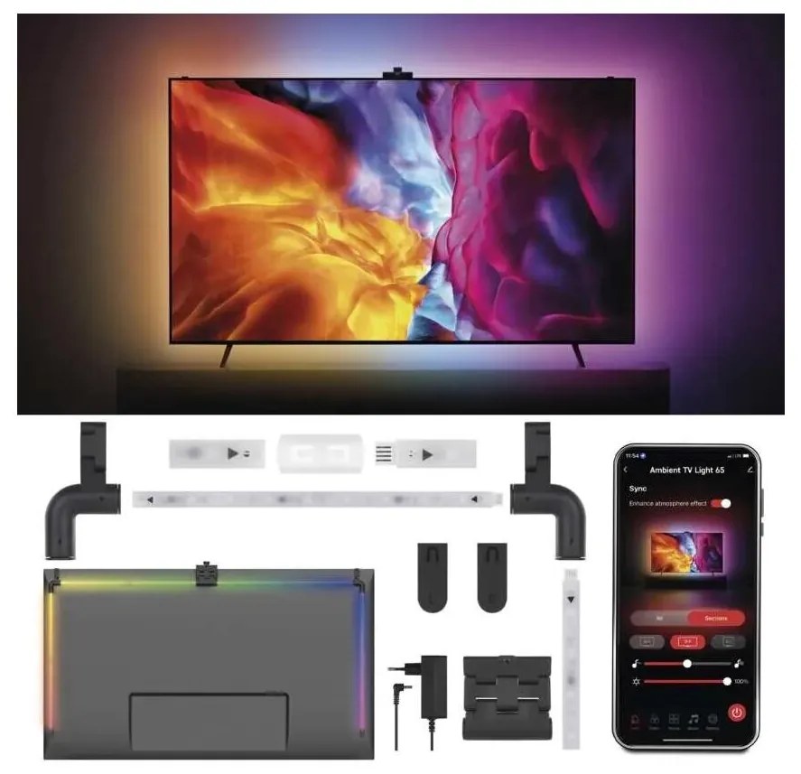LED RGBIC Szalag TV-hez GoSmart LED/24W/230V 65“