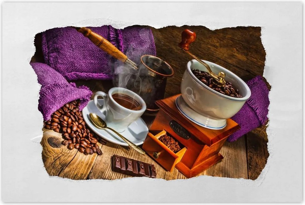 Poszterek 60x40 Lila kávés zsákok