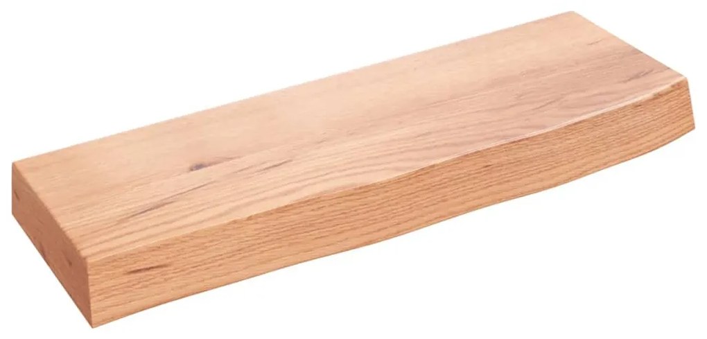 világosbarna kezelt tömör tölgyfa fali polc 60x20x6 cm