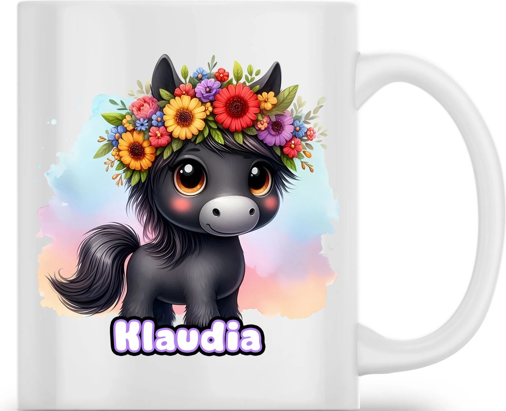 Kerámia Bögre Póni Ló Állat Aranyos Ajándék Név