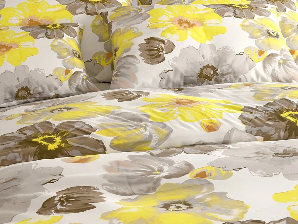 Mikroszálas ágyneműhuzat FEONELLE sárga-szürke Ágyneműhuzat mérete: 70 x 90 cm | 140 x 220 cm