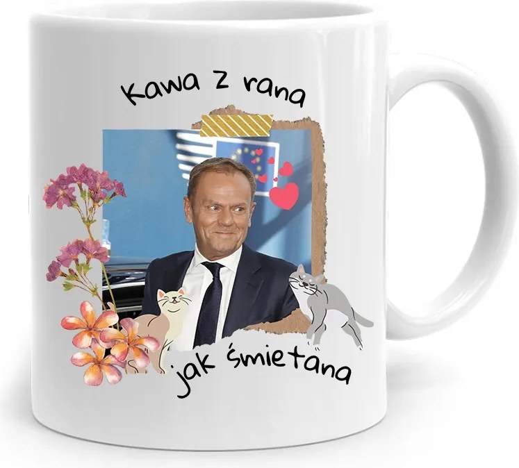 Donald Tusk Bögre Platform Kávé Reggel Ajándék fényképes nyomtatással