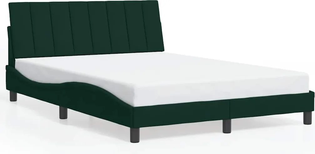 vidaXL sötétzöld bársony ágykeret matrac nélkül Hanko 120 x 200 cm