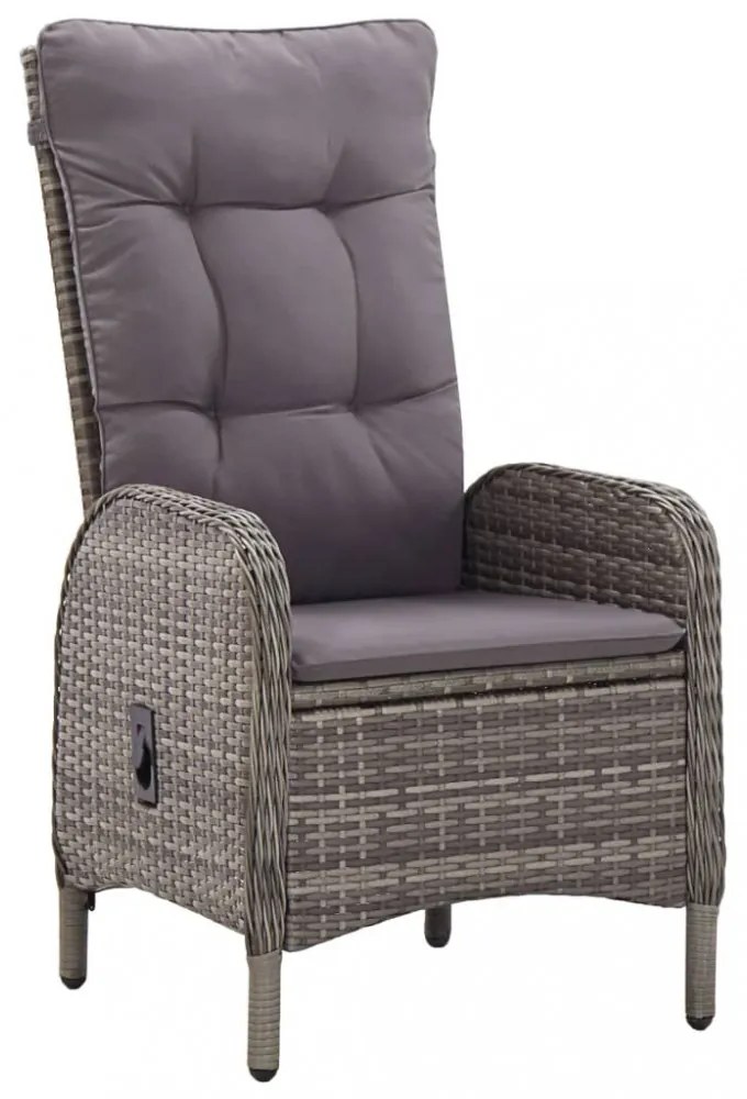 vidaXL 3 részes szürke polyrattan kerti bisztrószett