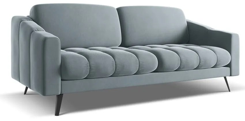 Világoskék bársony kanapé 202 cm Nalu – Makamii