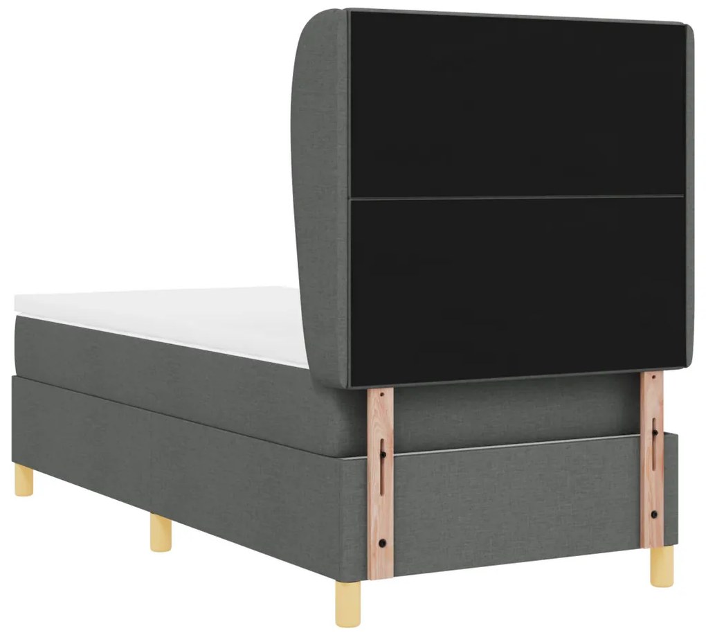 Box Tavas Ágy Matrac Sötétszürke 100x200 cm Szövet