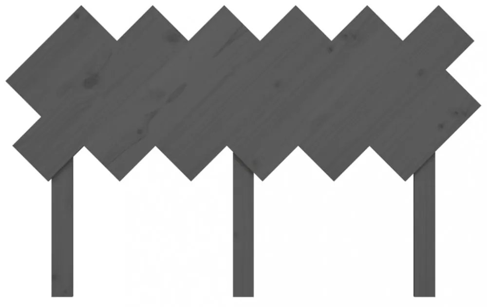 szürke tömör fenyőfa ágyfejtámla 132x3x81 cm