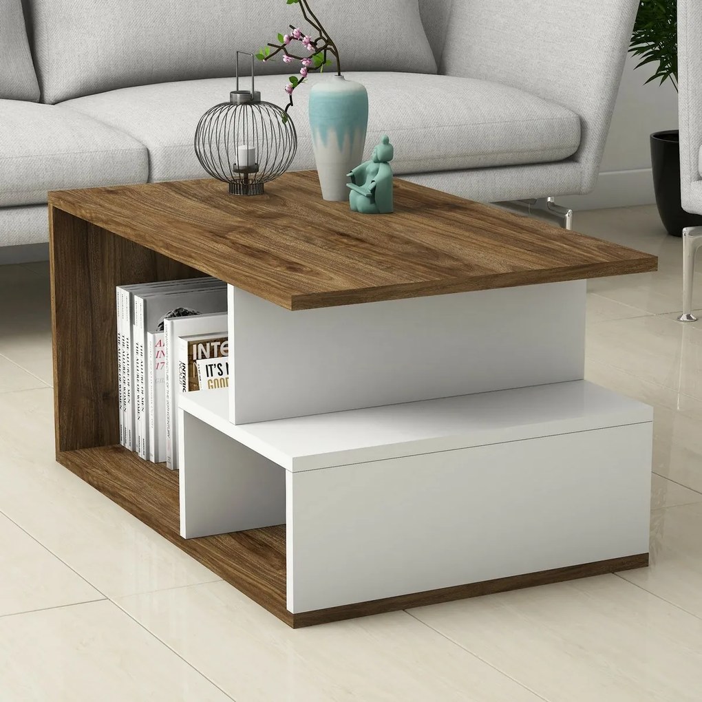 Arte White and Dark Walnut konferenciaasztal