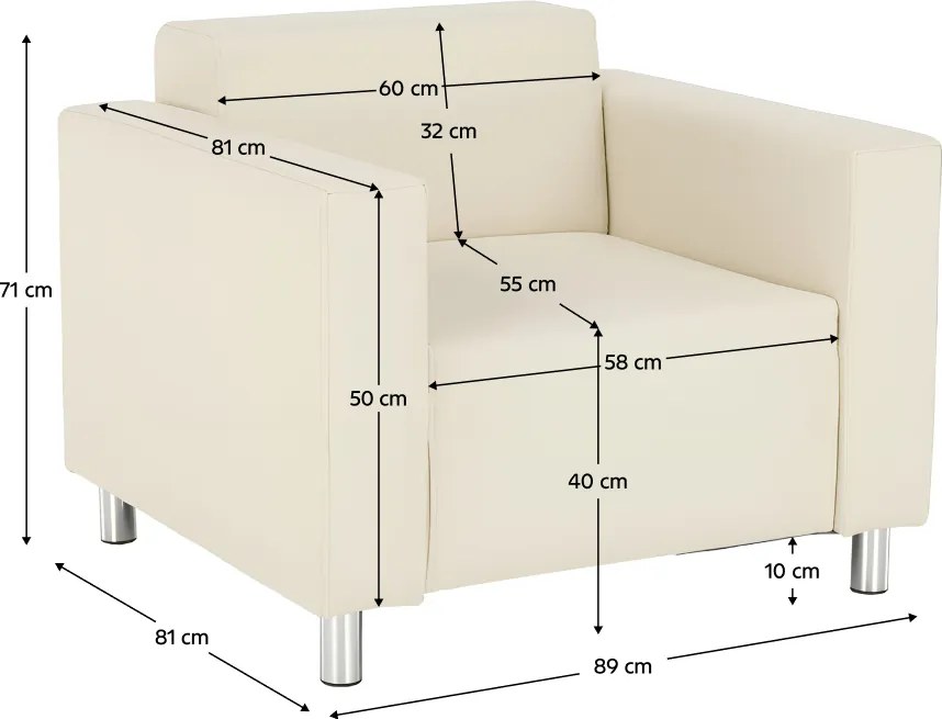 Fotel, textilbőr bézs, HOMKER