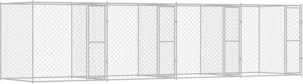vidaXL Kutyaketrec Ezüst 800 x 200 x 200 cm Horganyzott acél