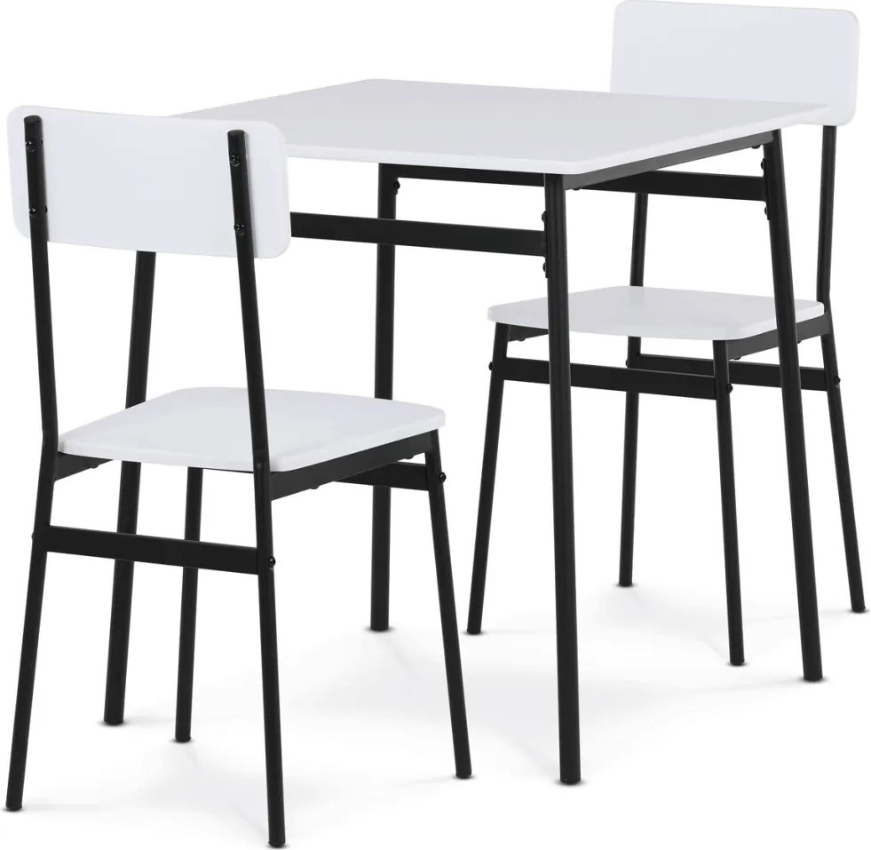Fehér 2 személyes étkezőgarnitúra 70x70x76 cm – WT