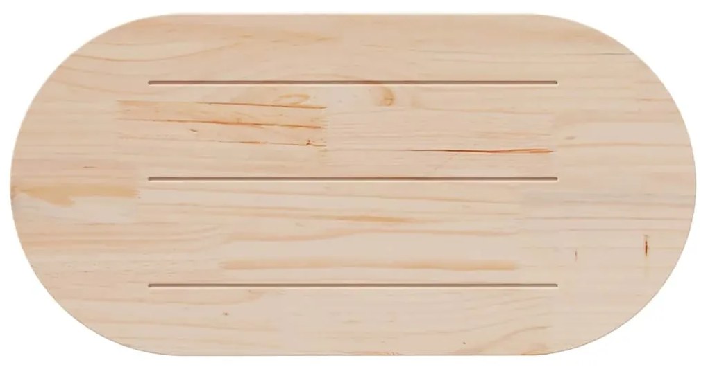 fehér tömör fenyőfa ovális asztallap 110x55x2,5 cm