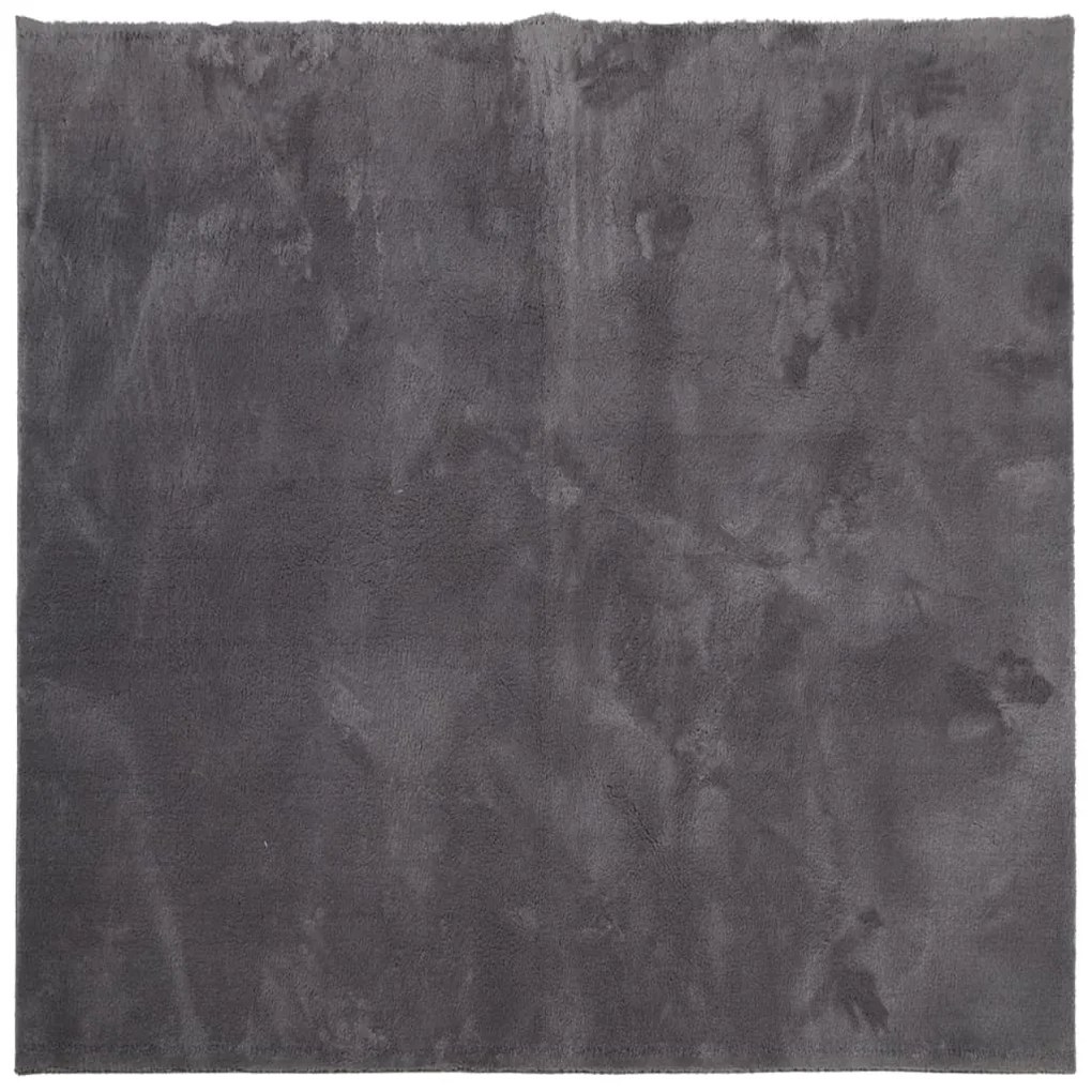 HUARTE antracit rövid szálú puha és mosható szőnyeg 120x120 cm