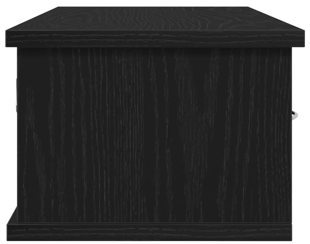 Falra szerelhető Fiókos Polc Fekete Tölgy 60x26x18,5cm Mérnöki Fa