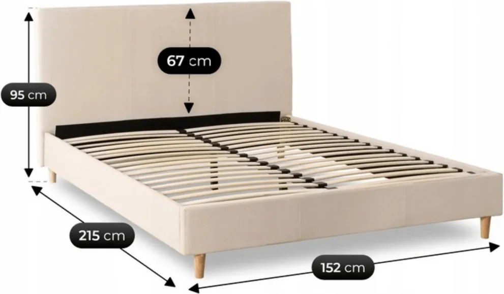 Franciaágy Bézs Színben. 140x200 KIOTO