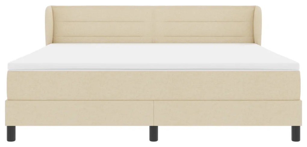 Boxspring Ágy Mattal Krém 180x200 cm Szövet