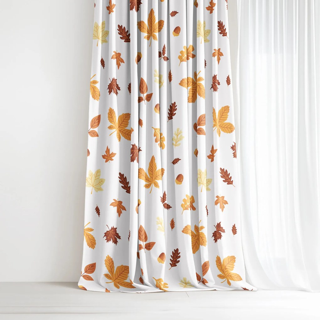 Goldea pamut drapéria - őszi levelek 240x150 cm