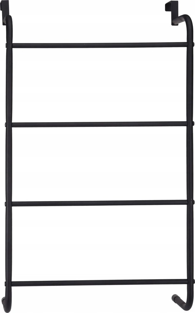 Törölközőtartó fekete matt Ajtóra Akasztható ruhaakasztó