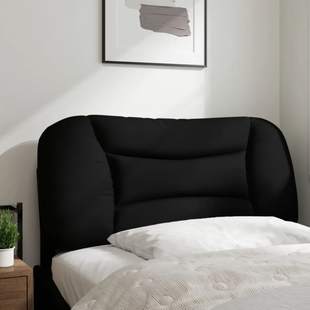 fekete szövet fejtámla párna 80 cm