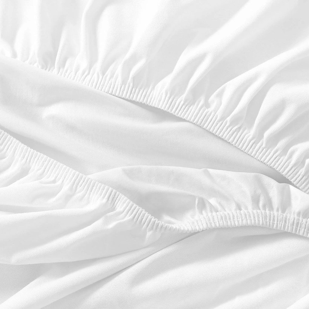 Goldea nem áteresztő jersey lepedő - fehér 180 x 200 cm