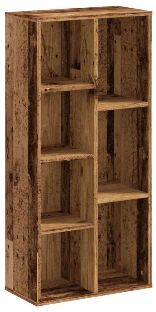 antik fa színű szerelt fa könyvespolc 50 x 25 x 105 cm