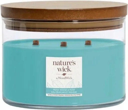 Nagy gyertya Fresh Water &amp; Moss Nature’s Wick WoodWick
