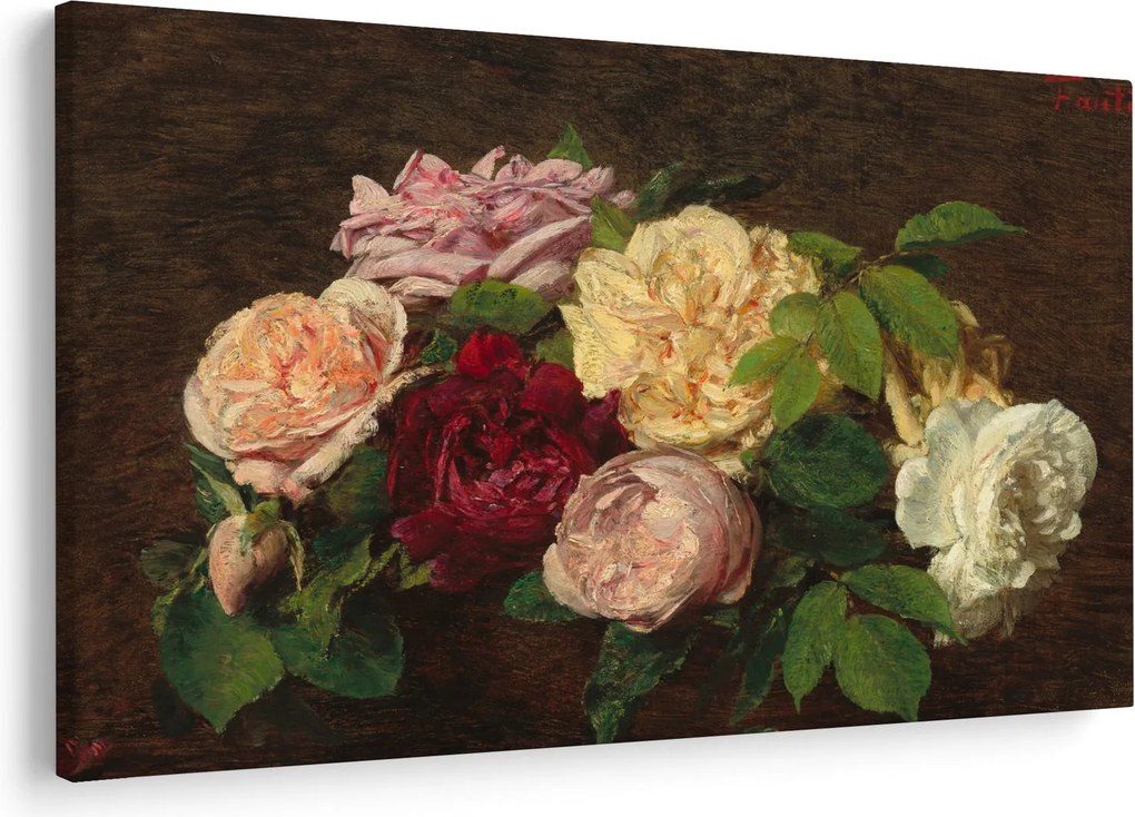 Kép - Henri Fantin-Latour, Roses de Nice on a Table, reprodukciók (90x60 cm)