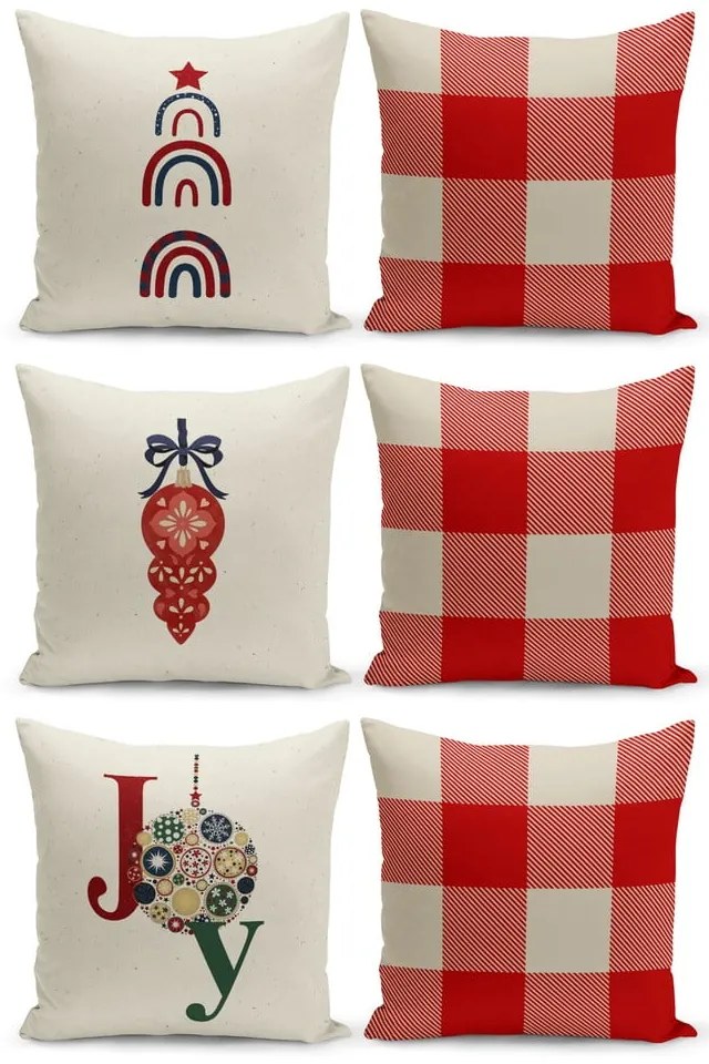 Christmas Noel 6 db-os karácsonyi díszpárnahuzat szett, 43 x 43 cm - Kate Louise