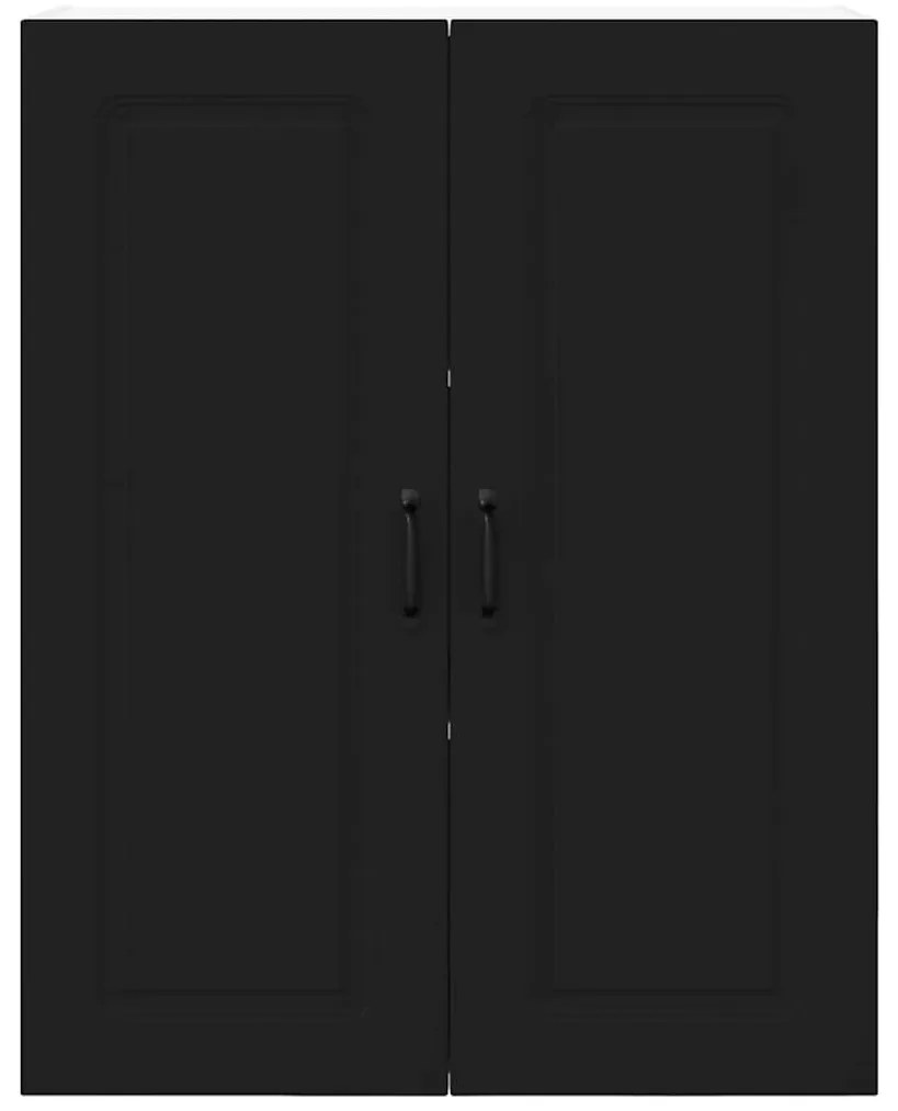 Fali konyhaszekrény polcokkal Fekete 80 x 31 x 100 cm Faanyag