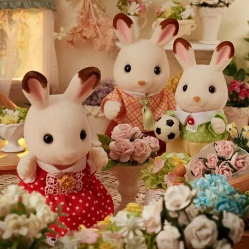 Sylvanian Families "csokoládé" nyúlcsalád, új