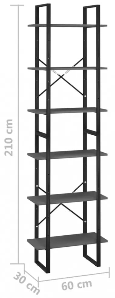 2 db szürke forgácslap tárolópolc 60 x 30 x 210 cm