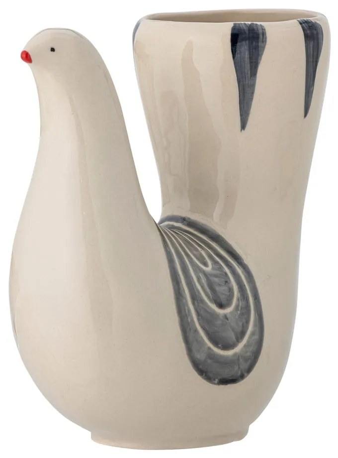 Krémszínű agyagkerámia kézzel festett váza (magasság 19 cm) Trudy – Bloomingville