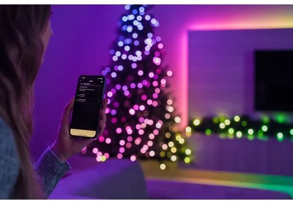 Twinkly GT90P4425P00 -LED RGBW Fényerőszabályozható karácsonyi füzér 50xLED Wi-Fi