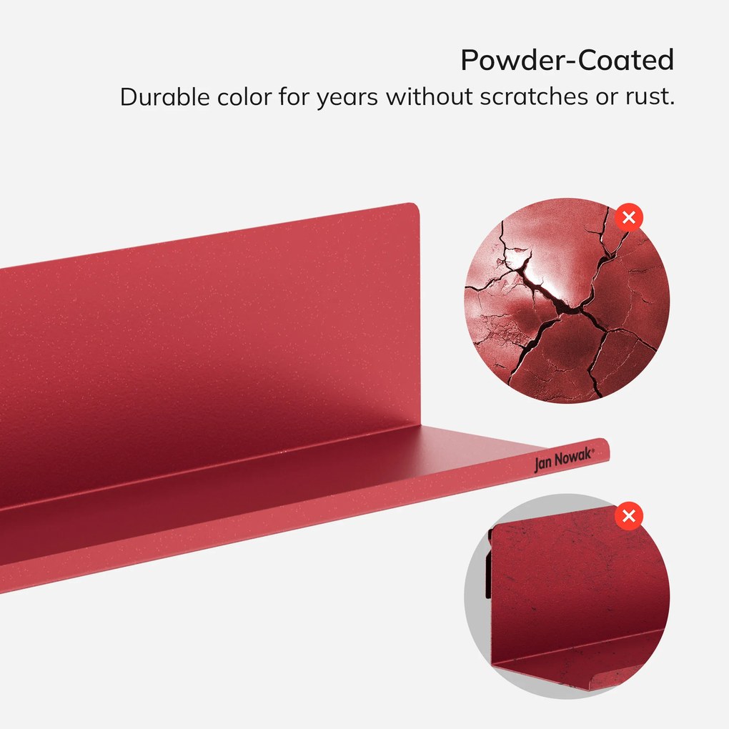 JOANNE fali polc 1200 mm, Modern: piros