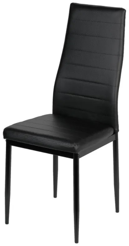 Étkezőasztal szett 4 db kárpitozott szék üveg asztallap fekete BC FUR-138-258-BLACK