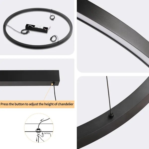 Brilagi - dimmelhető LED kábeles függeszték PORTOFINO LED/60W/230V átm. 80 cm fekete +távirányító