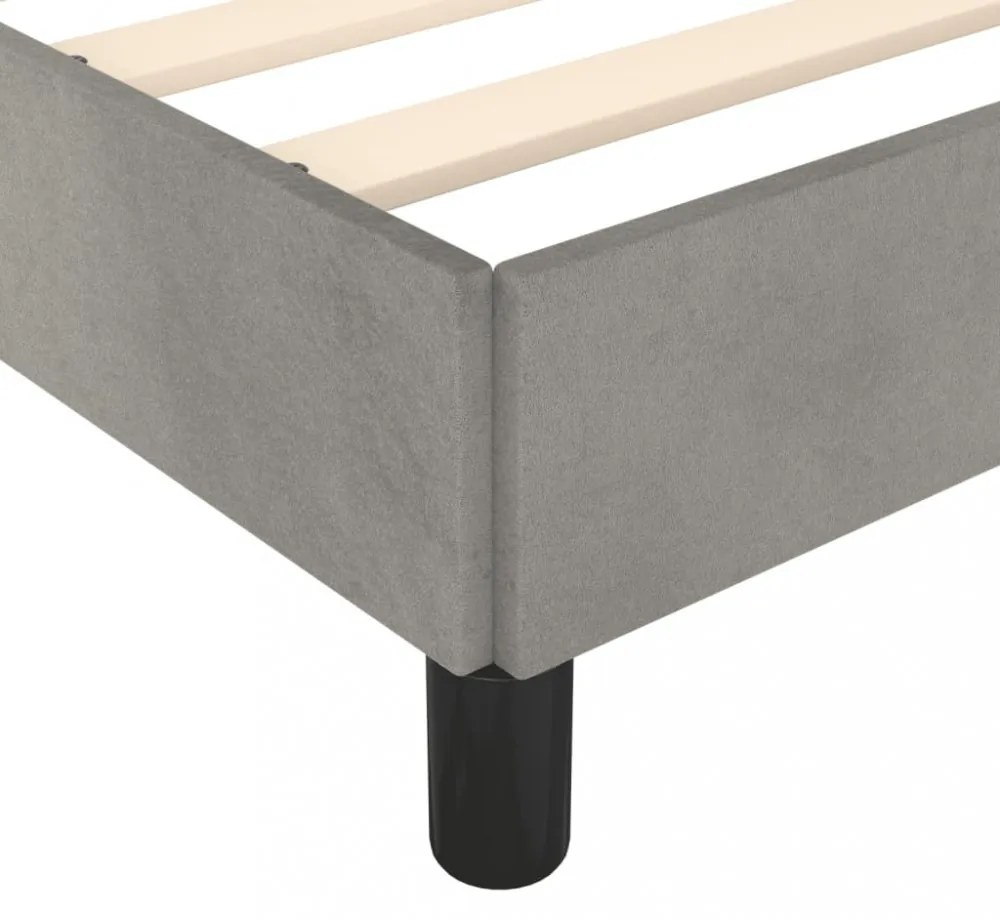 világosszürke bársony ágykeret matrac nélkül 90x190 cm