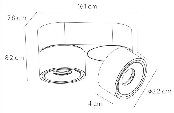 Lucide 35911/16/30 - LED Dimmelhető spotlámpa YUMIKO 2xLED/8W/230V fekete