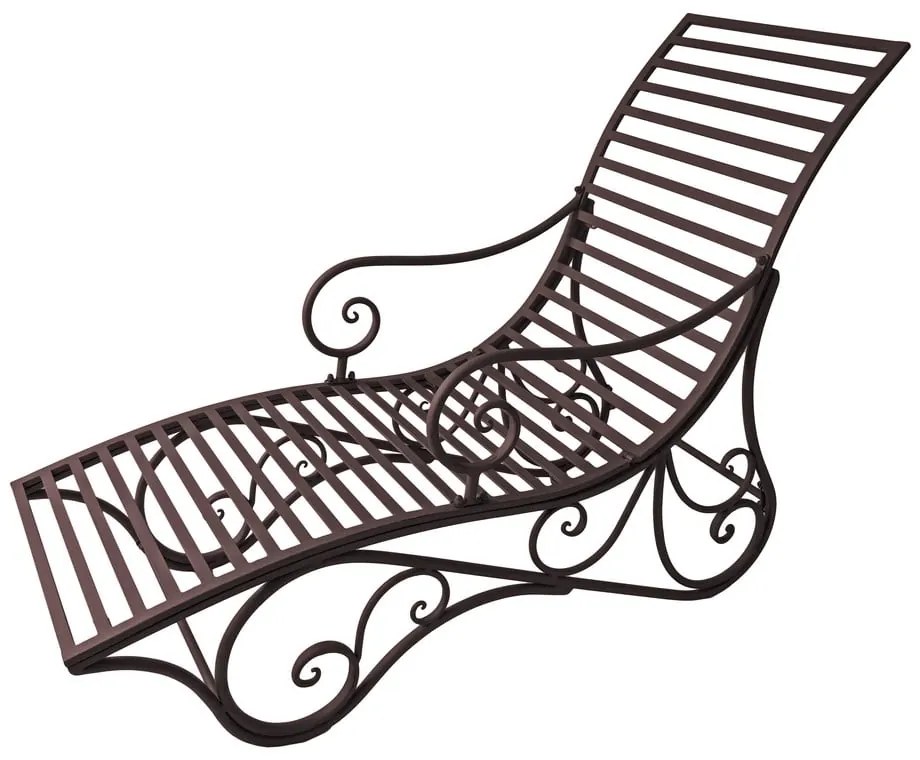 Sötétbarna fém kerti napozóágy Kuwa – Garden Pleasure
