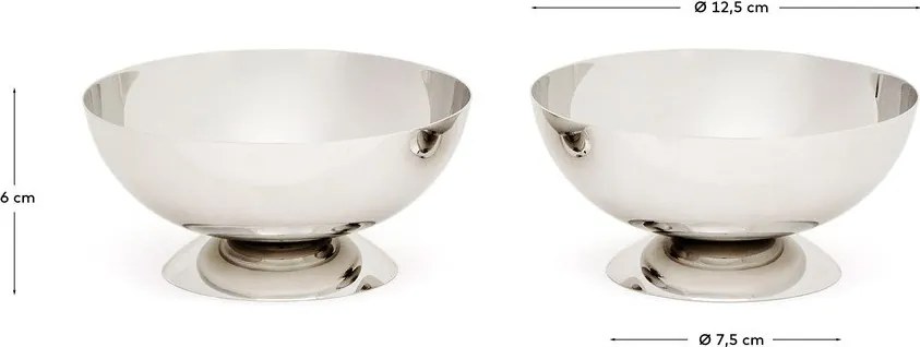 Ezüstszínű rozsdamentes acél szervírozó tálka szett 2 db-os Nirela – Kave Home